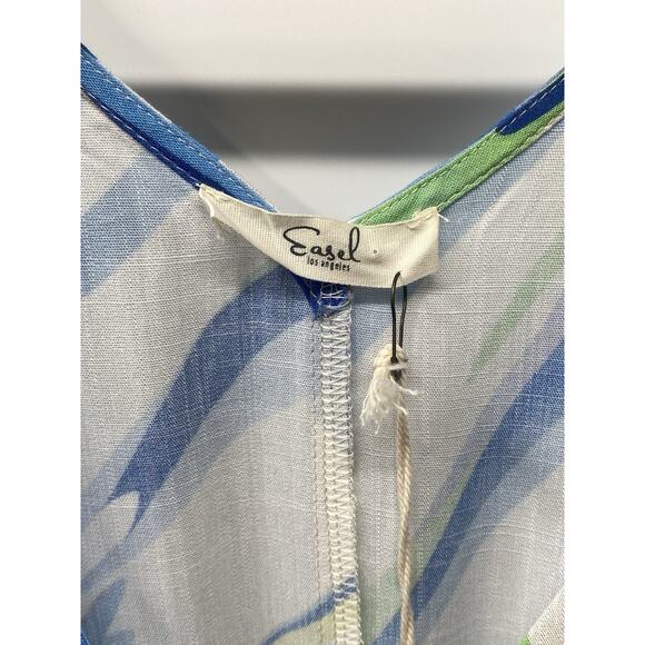 Easel Women’s Blue Green Pink Diagonal Stripe Maxi Dress Flowy Boho Size 16 - Picture 5 of 7